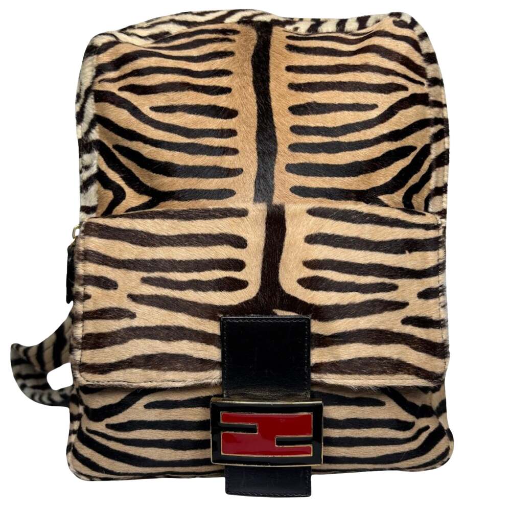 Fendi Vintage Zebra Printed Pony Hair Backpack